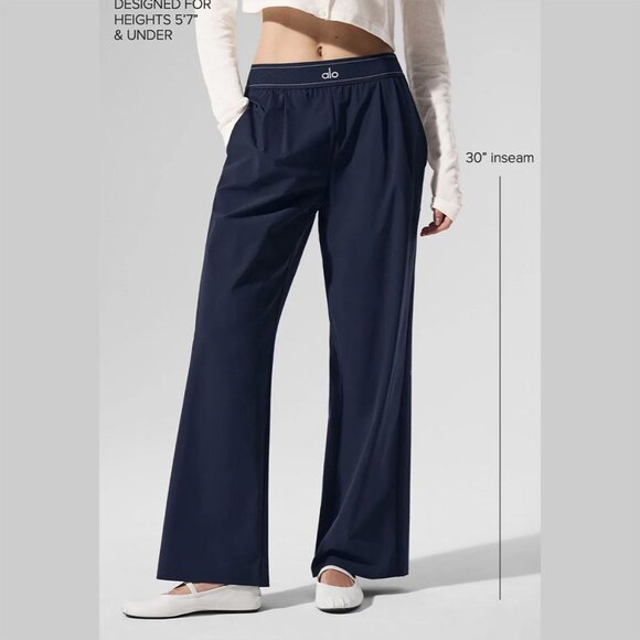 Alo Yoga Navy Suit Up Trousers Size S Comfortable Style New - Picture 5 of 5
